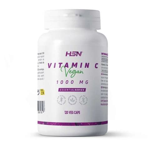 Vitamina C 1000 Mg De Hsn 120 Cápsulas Vegetales 1 Gramo Por Toma De