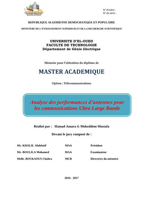 PDF Mémoire pour lobtention du diplôme de MASTER ACADEMIQUE