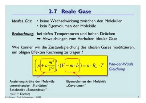 Reale Gase Ideales Gas