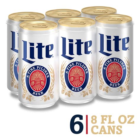 Miller Lite Lager Beer 6 Pack 8 Fl Oz Cans 4 2 Abv