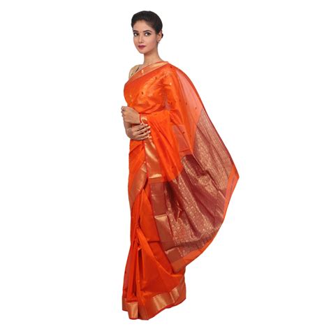 Handloom Maheshwari Traditional Saree With Blouse Mrignayani