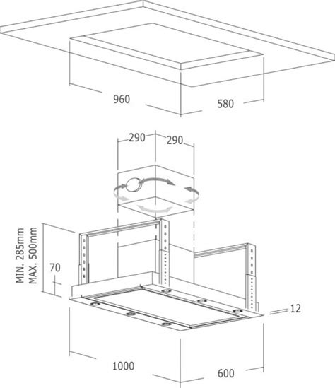 Nodor ISLA DEIMOS 1000 mennyezeti páraelszívó 100 cm fehér 8428