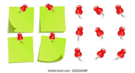 Set Colorful Push Pins Isolated On Stock Vector Royalty Free