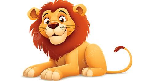 An Animated Cartoon Lion Sitting On A White Background Cartoon Lion