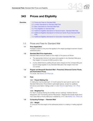 Fillable Online Pe Usps DMM 343 Standard Mail Prices And Eligibility