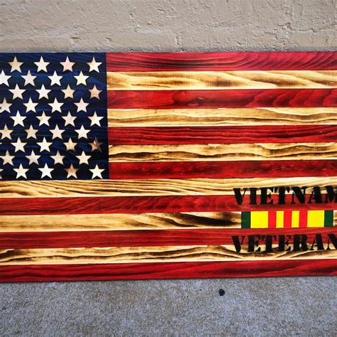 Vietnam Veterans Wood Flag - Etsy