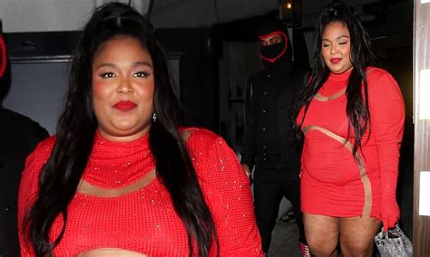 Lizzo Puts On A Very Daring Display In A Red Minidress With Nude Panels