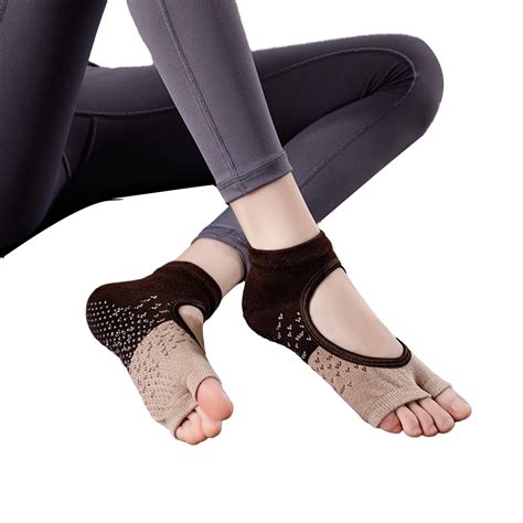 Qilin 1 Pair Women Toeless Socks With Non Slip Grips Soft Breathable Elastic Wear Resistant