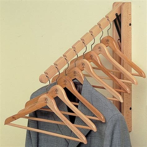 Wooden Fold Away Hanging Rail Wall Mounted Coat Hanger Coat Hanger