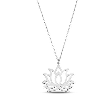 14k Real Gold Lotus Necklace For Women Delicate Flower Necklace Elegant