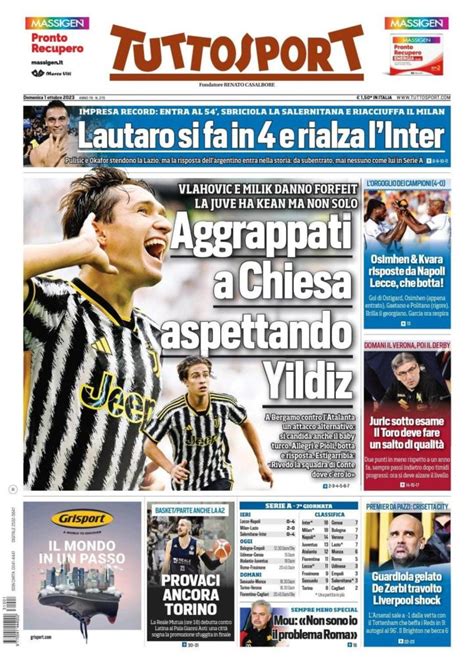 PRIMA PAGINA Tuttosport Osimhen E Kvara Risposte Da Napoli