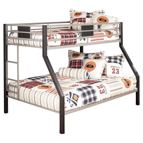 Ashley Furniture Dinsmore Black Gray Twin Over Full Bunk Bed The