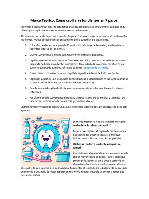 Cómo Cepillarte Los Dientes En 7 Pasos Pdf