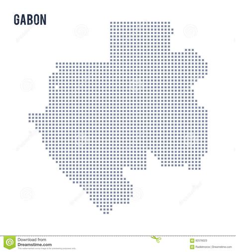 Vectordiepixelkaart Van Gabon Op Witte Achtergrond Wordt Geïsoleerd