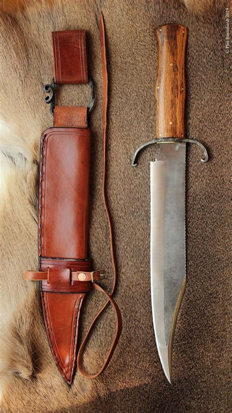 Blade Catcher Bowie Knife W Gunslinger Style Leather Sheath Hand