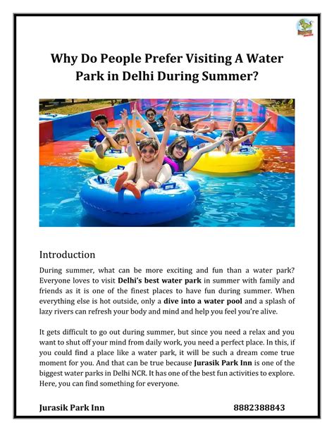 Ppt Why Do People Prefer Visiting A Water Park In Delhi During Summer