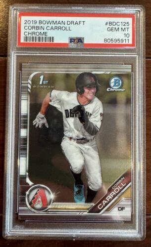 Bowman Draft Chrome Corbin Carroll Bdc Psa Gem Mint Dbacks