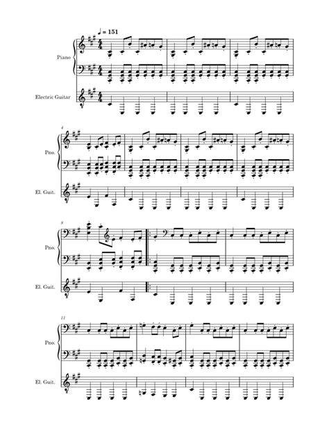 Bowser S Fury Theme Short Ver Sheet Music For Piano Guitar Solo