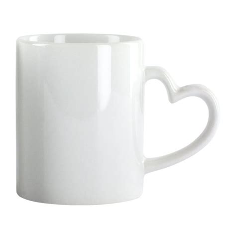 Sublimation Heart Handle White Mug Printing Laser Cnc Heat Press