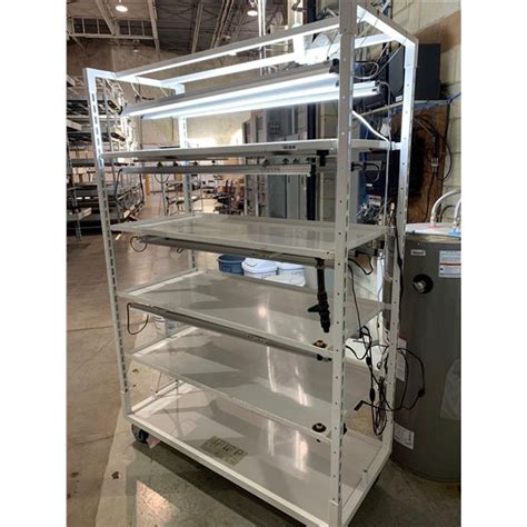 Metal Rolling 5 Shelf Horticulture Grow Shelving System With Led Grow Lights A D Auction Depot