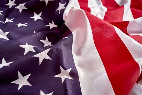 Close Up On Rippled And Unsmooted Flag Of America Stock Image Image