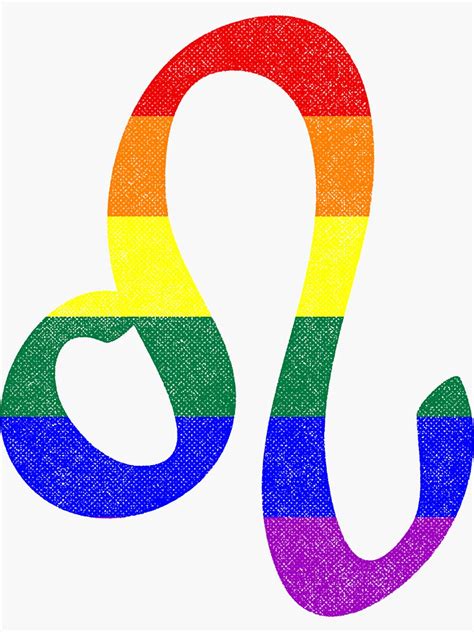 Lgbt Gay Pride Flag Leo Zodiac Sign Sticker For Sale By Valador