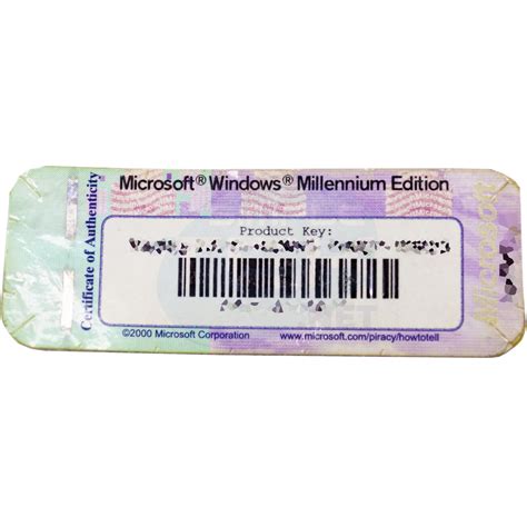 COA LICENZA ORIGINALE WINDOWS ME MILLENNIUM EDITION ADESIVO VINTAGE RETRO