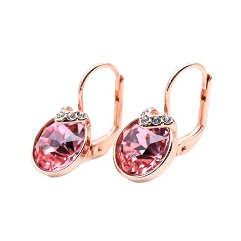 【楽天市場】スワロフスキー Swarovski ピアス Bella V ドロップピアス ラウンドカット ピンク ローズゴールド 5662114｜ アクセサリーキラキラ【スペシャルラッピング