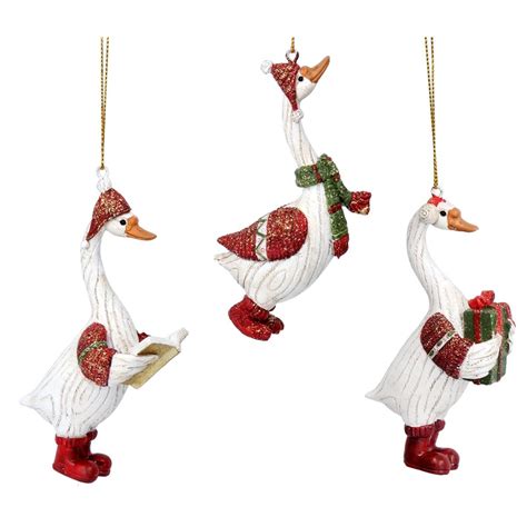 Gisela Graham Christmas Decoration Resin Goose One Supplied Highworth