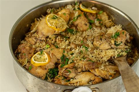 Greek Lemony Chicken And Rice Skillet Dimitras Dishes