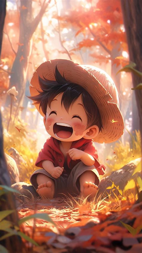 Cute Baby Monkey D Luffy Autumn Fall Wallpaper Anime Wallpaper Cute