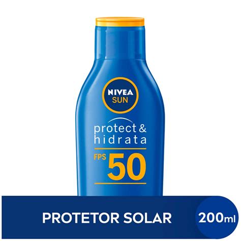 Nivea Protetor Solar 50 - Protetor Solar Corporal Nivea Sun Protect & Hidrata FPS 50 com 200ml ...