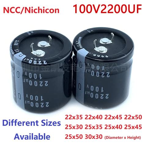 2Pcs Lot Japan Nichicon NCC 2200uF100V 100V2200uF 22x35 40 45 50 25x30