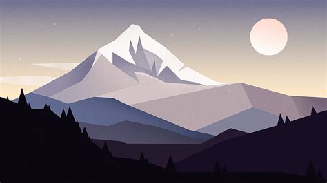 Artístico Montaña Bosque Paisaje Minimalista Vector Fondo de