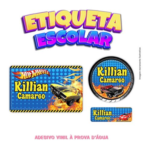 Etiquetas Escolares Personalizadas Hot Wheels Produtos Elo