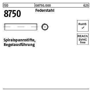 Iso Spiralspannstifte Federstahl X