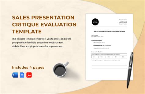 Sales Presentation Critique Evaluation Template In Word Pdf Google