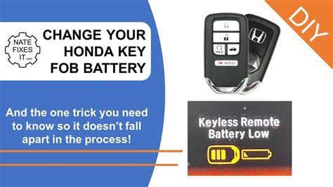 How To Replace Honda Keyles Start Remote Battery How To