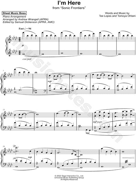 Sheet Music Boss Im Here Sheet Music Piano Solo In F Minor