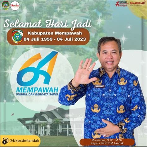 Bkpsdm Landak Mengucapkan Selamat Hari Jadi Pemerintah Kabupaten