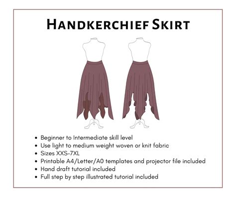 Handkerchief Skirt Tutorial Women S PDF Printable And Etsy