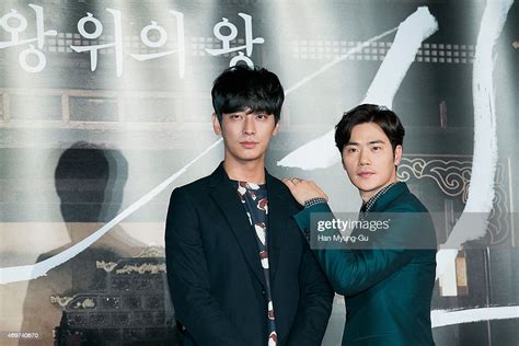 South Korean Actors Ju Ji Hoon And Kim Kang Woo Attend The Press