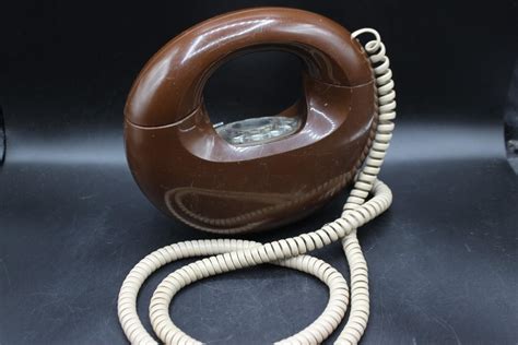 Western Electric Sculptura Chocolate Brown Retro Mod Geometric Rotary