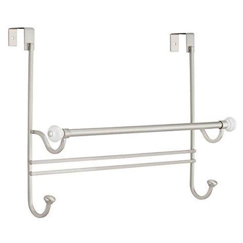 Interdesign Shower Door Hooks For Bathroom Storagesatin White York Osd Towel Rack Combo