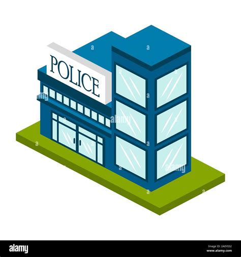 Modern Architecture Police Station Stock Vector Images Alamy