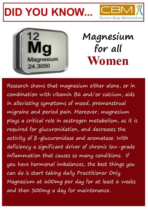 Magnesium for all women | Correct Body Maintenance