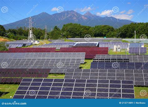 Photovoltaic Power Plant And Mountain Stock Image - Image of equipment ...