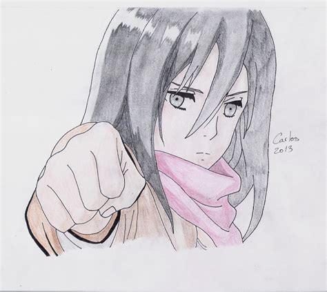 Drawing Mikasa Ackerman From Shingeki No Kyojin By Charlsruffles On