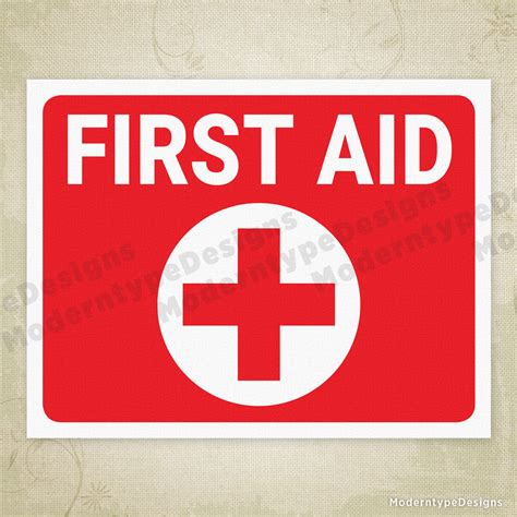 First Aid Printable Sign Moderntype Designs