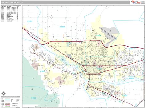 Grand Junction Colorado Wall Map (Premium Style) by MarketMAPS - MapSales